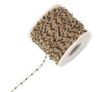 HULKAY 2 mètres Collier en Or chaîne en Acier Inoxydable coloré émail Perles chaînes en Vrac pour la Fabrication de Bijoux résultats de chaîne Composants Bricolage (black)