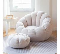 HULKAY Housse de Pouf Poire, (sans Remplissage!!!) Pouf Poire Adulte 85 x 65 cm pour Extérieur et Intérieur Détente, Chaise Longue de Salon, Chambre Coussin