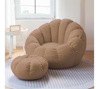 HULKAY Housse de Pouf Poire, (sans Remplissage!!!) Pouf Poire Adulte 85 x 65 cm pour Extérieur et Intérieur Détente, Chaise Longue de Salon, Chambre Coussin