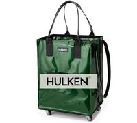 HULKEN - Chariot de courses pliable à emporter - Sac à roulettes réutilisable et sac à provisions avec roues - Charge maximale : 30 kg, fermeture éclair, imperméable et poignées robustes