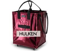 HULKEN - (grand, sac à provisions réutilisable rouge cosmique sur roues, panier, sac à provisions, fermeture à glissière, légère, porte jusqu'à 29,9 kg, pliable plat, poignées