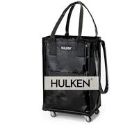 HULKEN (Petit, Noir) Sac à provisions réutilisable sur roues, chariot de courses, cabas roulant, fermeture à glissière, léger, capacité de charge jusqu'à 15 kg, se replie à plat'