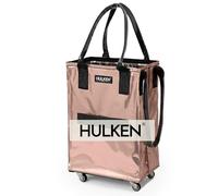 HULKEN Petit sac d'épicerie réutilisable à roulettes, chariot de courses, sac à roulettes, fermeture éclair, léger, peut transporter jusqu'à 30 kg, se replie à plat