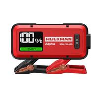 HULKMAN Alpha Ultra Red, Démarreur de Batterie Portable 1250A 44.4Wh, Boîtier de Démarrage 12V pour Voitures Modernes avec Câbles, pour Moteurs Essence 7.0L / Diesel 4.0L, Indice IP65, Grand Écran LED