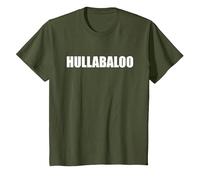 Hullabaloo - Typographie de Mots drôles T-Shirt, Enfant, Olive, 4 Ans