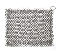 Hulless Chainmail Scrubber Grattoir en acier inoxydable résistant à la rouille pour casseroles, poêles, poêles, barbecues, barbecues et plus encore, avec anneau de suspension.