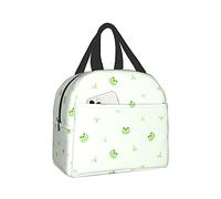 Hulnulnu Sac à déjeuner isotherme pour femme, sac isotherme réutilisable pour le travail, le bureau, le pique-nique, petite grenouille verte mignonne