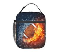 Hulnulnu Sac à déjeuner isotherme réutilisable pour transport de nourriture, avec ballon de football américain, pour le travail, l'école, les voyages, les pique-niques