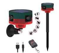 HULPPRE Alarme Solaire d'extérieur avec détecteur de Mouvement - Bruit Puissant de 130 DB - 13 Types de Sons stroboscopiques avec USB - Dites Adieu aux intrus