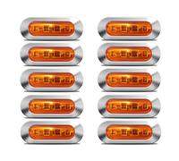 HULUBO 10pcs marqueur latéral lumières,4LED Côté LED Marquage Léger Camion Remorque Camion Feu Arrière Avant et Arrière Marquant le Feu Latéral D'avertissement- Étanche (Jaune)