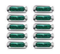 HULUBO 10pcs marqueur latéral lumières,4LED Côté LED Marquage Léger Camion Remorque Camion Feu Arrière Avant et Arrière Marquant le Feu Latéral D'avertissement- Étanche (Vert)