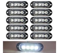 HULUBO 10pcs marqueur latéral lumières,4LED marqueur latéral lumière éclairage lampe intérieure marqueur remorque lumière étanche scellé,pour remorque camion camping RV (Blanc)