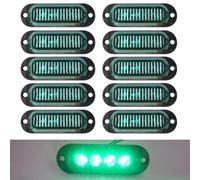 HULUBO 10pcs marqueur latéral lumières,4LED marqueur latéral lumière éclairage lampe intérieure marqueur remorque lumière étanche scellé,pour remorque camion camping RV (Vert)