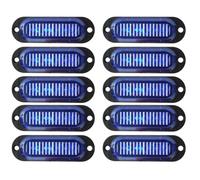 HULUBO 10pcs marqueur latéral lumières,4LED marqueur latéral lumière éclairage lampe intérieure marqueur remorque lumière étanche scellé,pour remorque camion camping RV (Bleu)