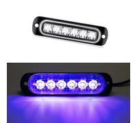 HULUBO Flash d'urgence LED, 6 pcs 6LED avertissement Flash d'urgence avertissement Flash d'urgence voiture camion hors route Construction danger bande lumineuse (Bleu)