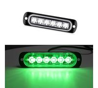 HULUBO Flash d'urgence LED, 6 pcs 6LED avertissement Flash d'urgence avertissement Flash d'urgence voiture camion hors route Construction danger bande lumineuse (Vert)