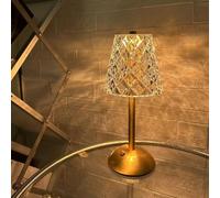 HULUBO Lampe de table de cristal,Lampe LED de cristal d'éclairage sans étape avec 3 modes,Lampes de table LED rechargeables pour chambre à coucher,Lire,Bureau,Bar à la maison (Style 2)