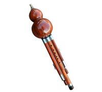 Hulusi Flûte à trois tons Performance Instrument à vent ethnique C Instrument traditionnel chinois plat avec étui de rangement(C Key)