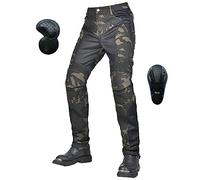 HULUV Pantalon Moto Course Motocross Pour Hommes, Pantalon Moto Anti-chute Respirant En Maille D'été Camouflage, Avec Coussinets Protection CE Amovibles (Color : Vert, Size : XXL)
