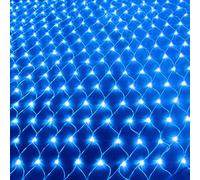 HULX Filet Lumineux Exterieur, 3mx2m 200LED Guirlande Lumineuse Solaire Chaîne Légère de Fée de Maille de Clôture de Balcon de Lumière Nette de Patio D'arrière-cour Imperméable (Bleu)