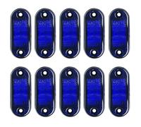 HULX Indicateurs Latéraux LED, 10 Pièces 2 LED Feux de Gabarit de Voiture Indicateurs Latéraux de Voiture Feux 12V 24V Feu Latéral Arrière Avant (Bleu)