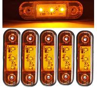 HULX Indicateurs Latéraux LED, 10 Pièces 3 LED Feux de Position de Voiture Indicateurs Latéraux de Voiture Feux 12V 24V Lampes de Position de Lumière Latérale Avant Arrière (Jaune)