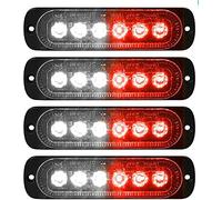 HULX Indicateurs Latéraux LED, 4 Pièces 6 LED Feux de Gabarit de Voiture Indicateurs Latéraux de Voiture Feux 12V 24V Feu Latéral Arrière Avant (Blanc + Rouge)