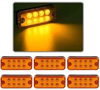 HULX Indicateurs Latéraux LED, 6 Pièces 12V 24V 8 LED Indicateurs de Position Latéraux de Camion Feux de Signalisation Latéraux de Voiture (Jaune)