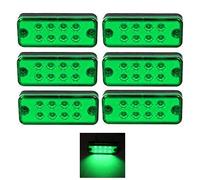 HULX Indicateurs Latéraux LED, 6 Pièces 12V 24V 8 LED Indicateurs de Position Latéraux de Camion Feux de Signalisation Latéraux de Voiture (Vert)