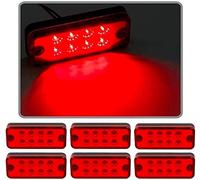 HULX Indicateurs Latéraux LED, 6 Pièces 12V 24V 8 LED Indicateurs de Position Latéraux de Camion Feux de Signalisation Latéraux de Voiture (Rouge)