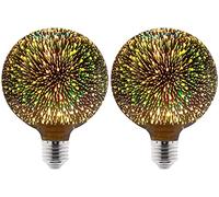 HULX Lot de 2 ampoules 3D pour feux d'artifice Ampoules décoratives E27 AC 85-220V 4W Ampoule Edison Rétro Ampoule étoilée pour la maison des fêtes (G125)