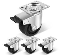 Humagineer 100mm Roulettes pour Meubles Charge Lourde, Capacité de Charge 3000kg, 360 Degrés Roulettes Pivotantes, Nylon Roue à Centre de Gravité Bas avec Frein, adaptées pour le Exterieur, Industriel