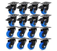 Humagineer 50mm Roulettes pour Meubles Charge Lourde, Polyuréthane Roulettes Pivotantes avec Frein à Double Blocage, Capacité 68 KG Par Roulette,Roue de Transport pour Accueil(8 Freins + 8 Universels)