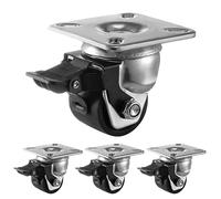 Humagineer Roulettes pour Meubles Charge Lourde 50mm, Nylon 360 Degrés Roulettes Pivotantes avec Frein, Capacité de Charge 1000kg, Roue à Centre de Gravité Bas, adaptées pour le Exterieur, Industriel