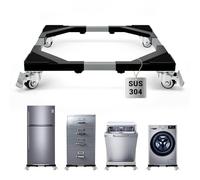 Humagineer Socle Machine à Laver avec 4 Roulettes en Acier Inoxydable, Support Machine à Laver Réglable Lourd Capacité 300kg, Largeur Ajustable 54-71cm pour Lave-Linge et Sèche-Linge