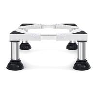 Humagineer Support Machine à Laver avec 4 Pieds en acier inoxydable, lourd Socle Lave Linge Charge 300KG, Réglable Largeur 40-60cm et Hauteur 17.7-21.3cm, Réfrigérateur et Sèche-Linge Bases, Blanc