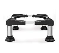 Humagineer Support Machine à Laver avec 4 Pieds en acier inoxydable, lourd Socle Lave Linge Charge 300KG, Réglable Largeur 40-60cm et Hauteur 17.7-21.3cm, Réfrigérateur et Sèche-Linge Bases, Noir