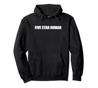 Humain Cinq étoiles Sweat à Capuche, Unisexe pour Adultes, Noir, XL