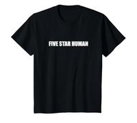 Humain Cinq étoiles T-Shirt, Enfant, Noir, 4 Ans