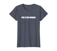 Humain Cinq étoiles T-Shirt, Femme, Bleu Chiné, 3XL