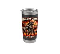 Humain par hasard Alpha par choix Loup-garou Halloween Loup Gobelet isotherme en acier inoxydable double paroi