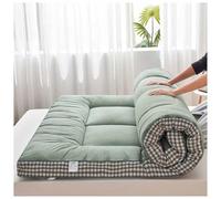 HUMAJORY Matelas Futon Pliable, Matelas de Sol de 7 Cm D'épaisseur, Tatami Japonais Doux et Portable, Taille Double, Simple, Queen Size, Rangement Facile(Green,200x220cm)
