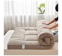 HUMAJORY Matelas Futon Pliable, Matelas de Sol de 7 Cm D'épaisseur, Tatami Japonais Doux et Portable, Taille Double, Simple, Queen Size, Rangement Facile(Yellow Plaid,150x190cm)