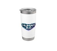 Human 2.0 Biohacking Biohacker Mise à niveau Longévité Futuriste Gobelet isotherme en acier inoxydable double paroi