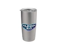 Human 2.0 Biohacking Biohacker Mise à niveau Longévité Futuriste Gobelet isotherme en acier inoxydable double paroi