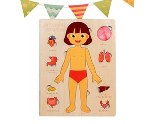 Human Anatomy for Kids, Educational Wood Human Body Puzzle, Interactive Scientific Toy Set, Hands-on Learning Tool for Toddler, Travel Activities, Youth Education, Hospital Programs
