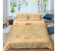 Human anatomy Housse de Couette Microfibre Hypoallergique 3 pièces 3D Effet Respirante Artistique renaissance style Parure de Lit avec 2 Taies d'oreiller Confortable for Femmes King（220x240cm）