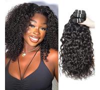 Human Brazilian Curly Hair Bundles 3 Bundles Kinky Hair Virgin 80 Gram (16-18-20, Natural Color)