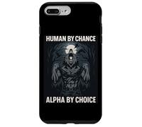 Human by Chance Alpha by Choice Cool Alpha Wolf Inscription Humoristique Coque pour iPhone 7 Plus/8 Plus