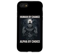 Human by Chance Alpha by Choice Cool Alpha Wolf Inscription Humoristique Coque pour iPhone SE (2020) / 7/8